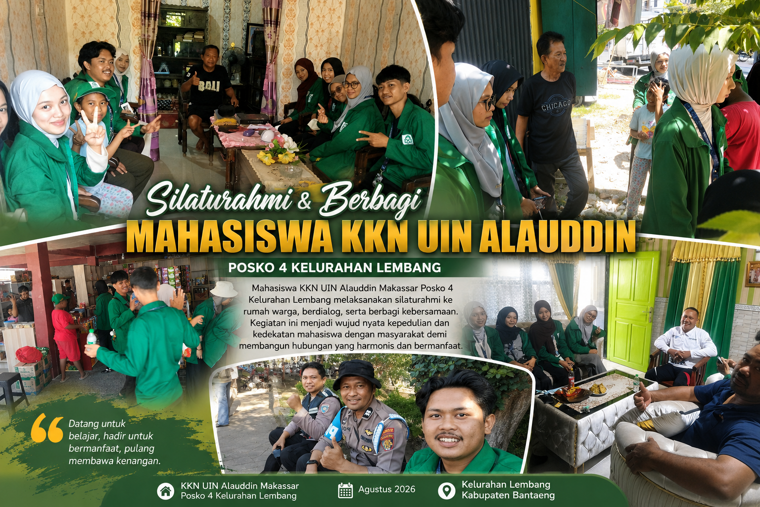 Dari Silaturahmi hingga Balap Perahu, KKN UIN Alauddin Makassar Warnai Akhir Pekan Bersama Warga Lembang